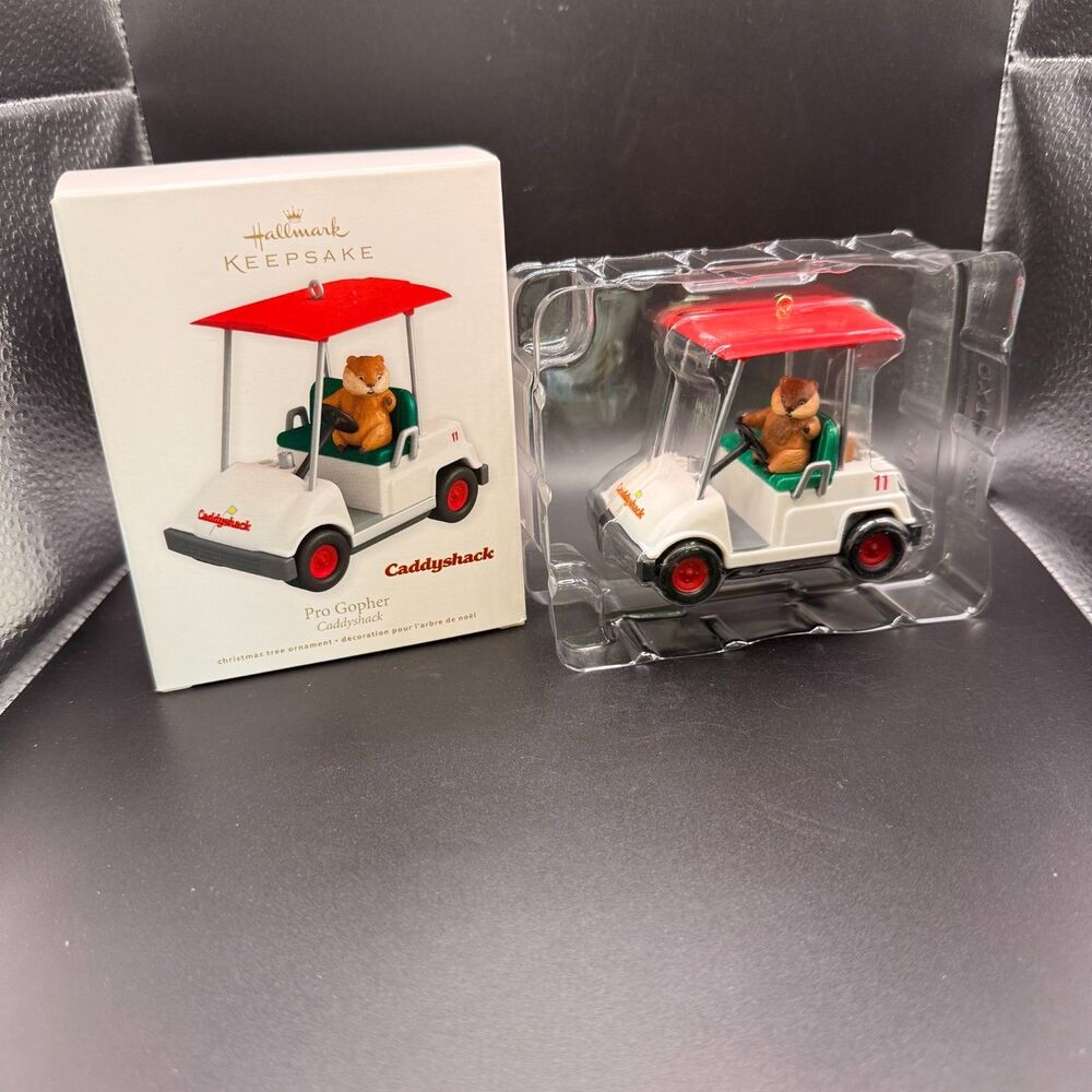 2011 Hallmark Keepsake Caddyshack Pro Gopher Golf Cart Christmas Ornament